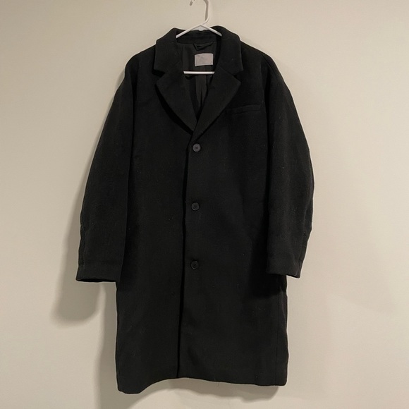 OAK + FORT Unisex Wool-blend Coat in Black - Picture 4 of 7